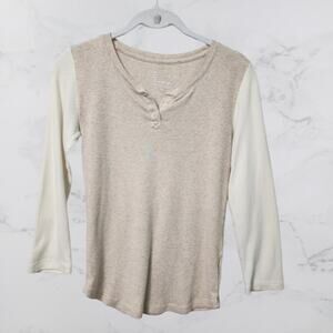 Gap The Bowery Super Soft XS Beige Henley